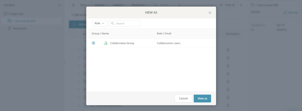 View as user